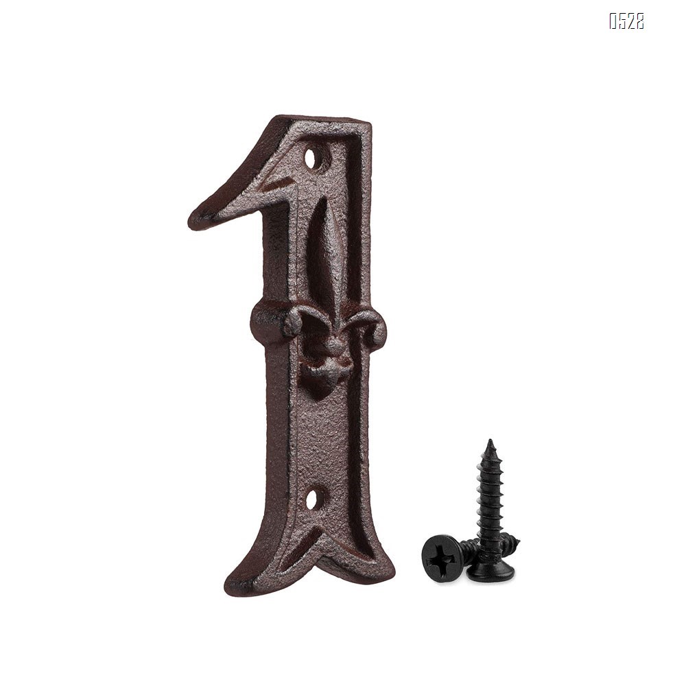 Cast Iron House Numbers 4.7 Inch Home Street Address Plaques Door Number Sign with Classic Anchor Finished