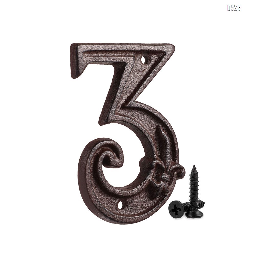 Cast Iron House Numbers 4.7 Inch Home Street Address Plaques Door Number Sign with Classic Anchor Finished
