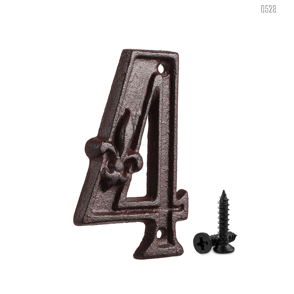 Cast Iron House Numbers 4.7 Inch Home Street Address Plaques Door Number Sign with Classic Anchor Finished