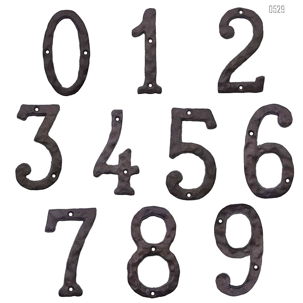 House Numbers- 3 Inch Innovative Wrought Iron Numbers- Vintage Nail on Die Cast Mailbox Numbers