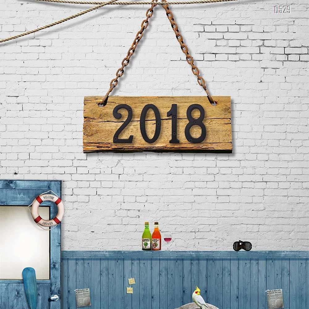 House Numbers- 3 Inch Innovative Wrought Iron Numbers- Vintage Nail on Die Cast Mailbox Numbers