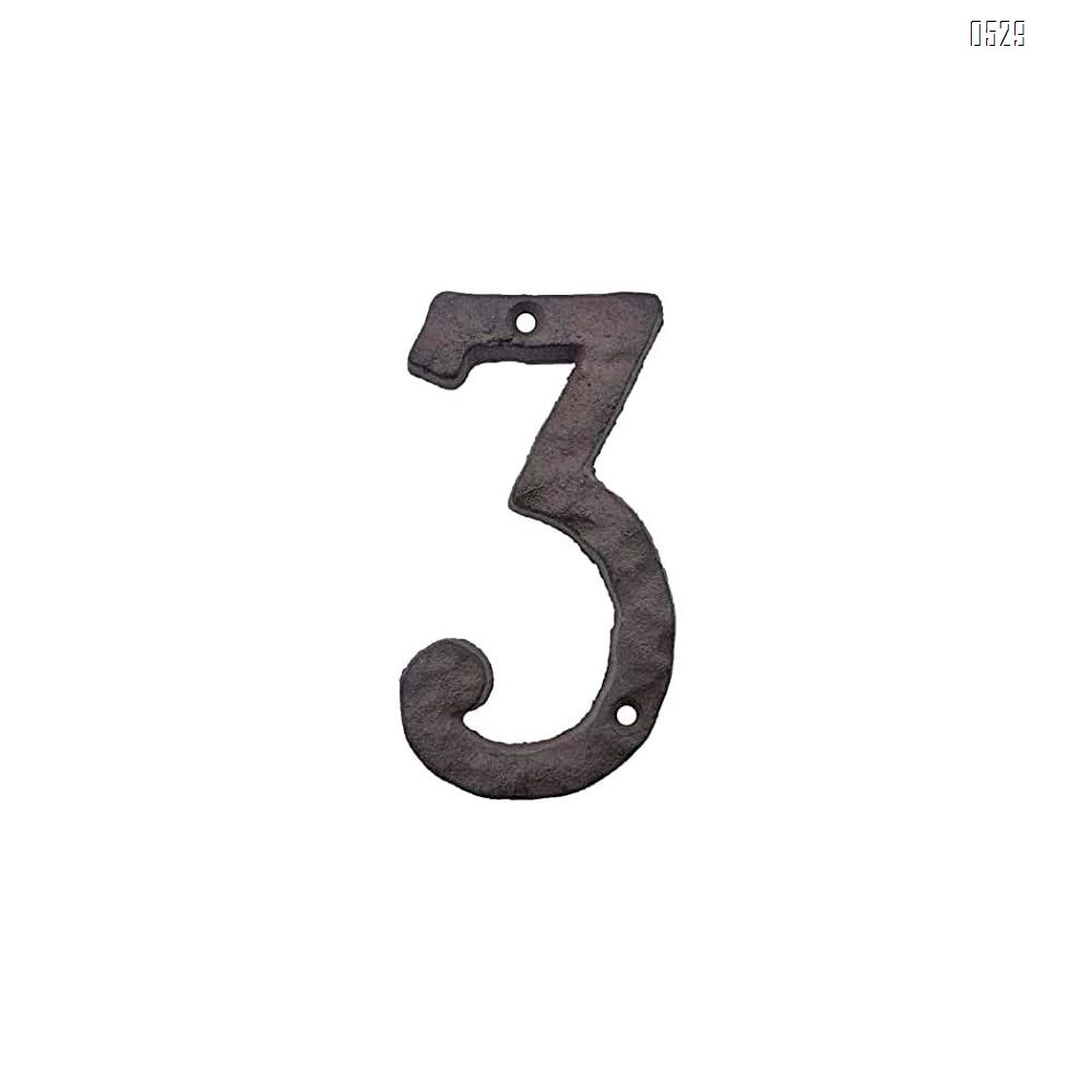 House Numbers- 3 Inch Innovative Wrought Iron Numbers- Vintage Nail on Die Cast Mailbox Numbers