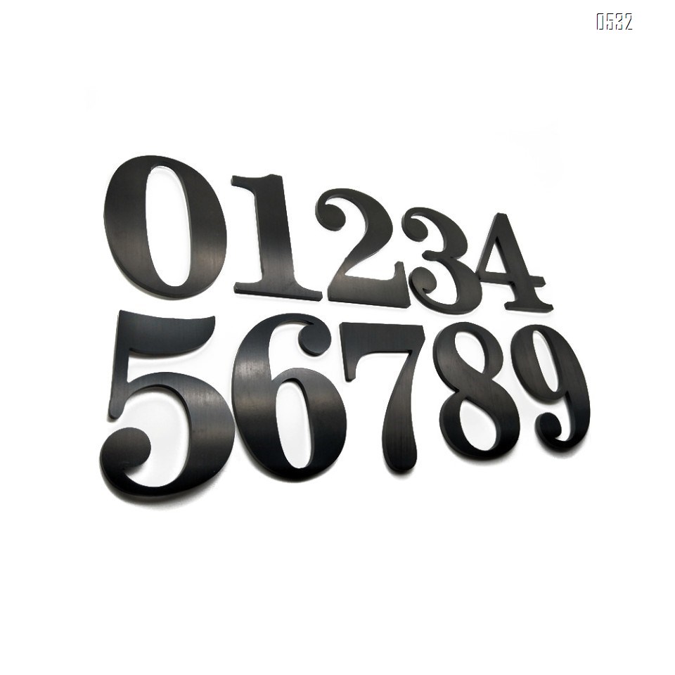 Self Adhesive 2.7 Inches Mailbox Door Sign Number House Address Number, Brushed Stainless Steel