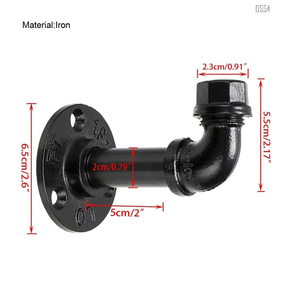 Industrial Pipe Coat Hook Racks - Heavy Duty Rustic Clothes Towel Holder Hanger, Wall Mounted With Hardware For Home, Office, Electroplated Black Finish