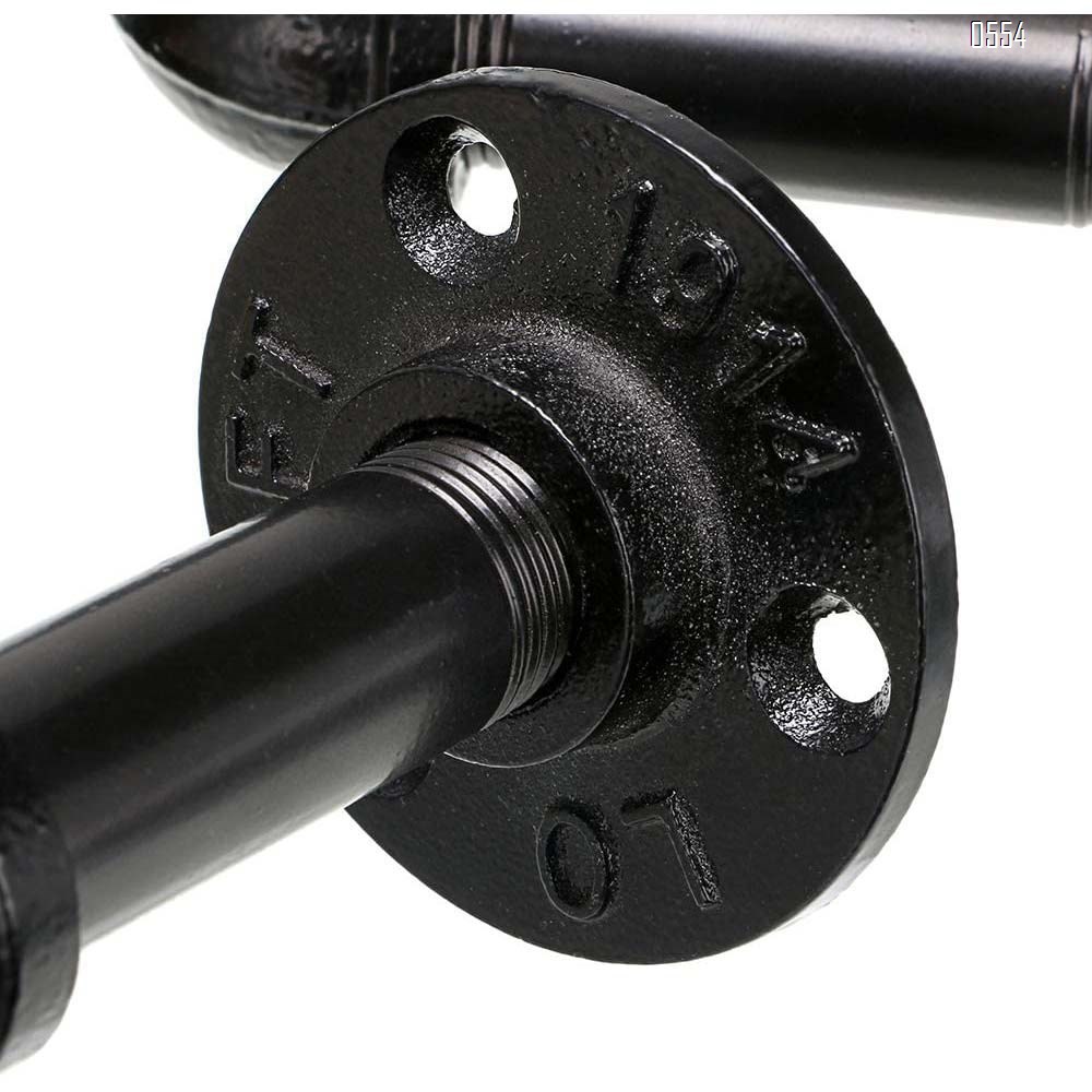 Industrial Pipe Coat Hook Racks - Heavy Duty Rustic Clothes Towel Holder Hanger, Wall Mounted With Hardware For Home, Office, Electroplated Black Finish