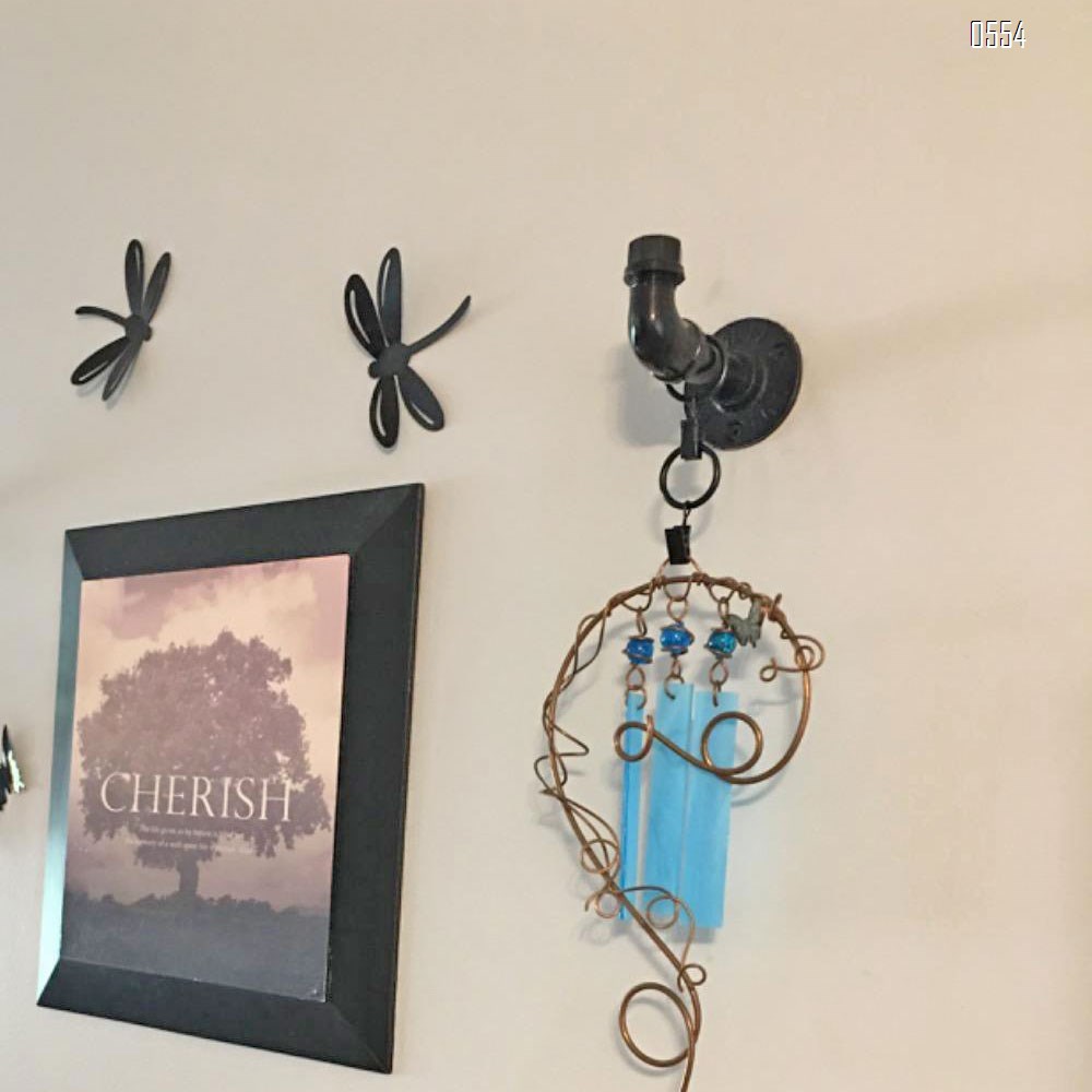 Industrial Pipe Coat Hook Racks - Heavy Duty Rustic Clothes Towel Holder Hanger, Wall Mounted With Hardware For Home, Office, Electroplated Black Finish