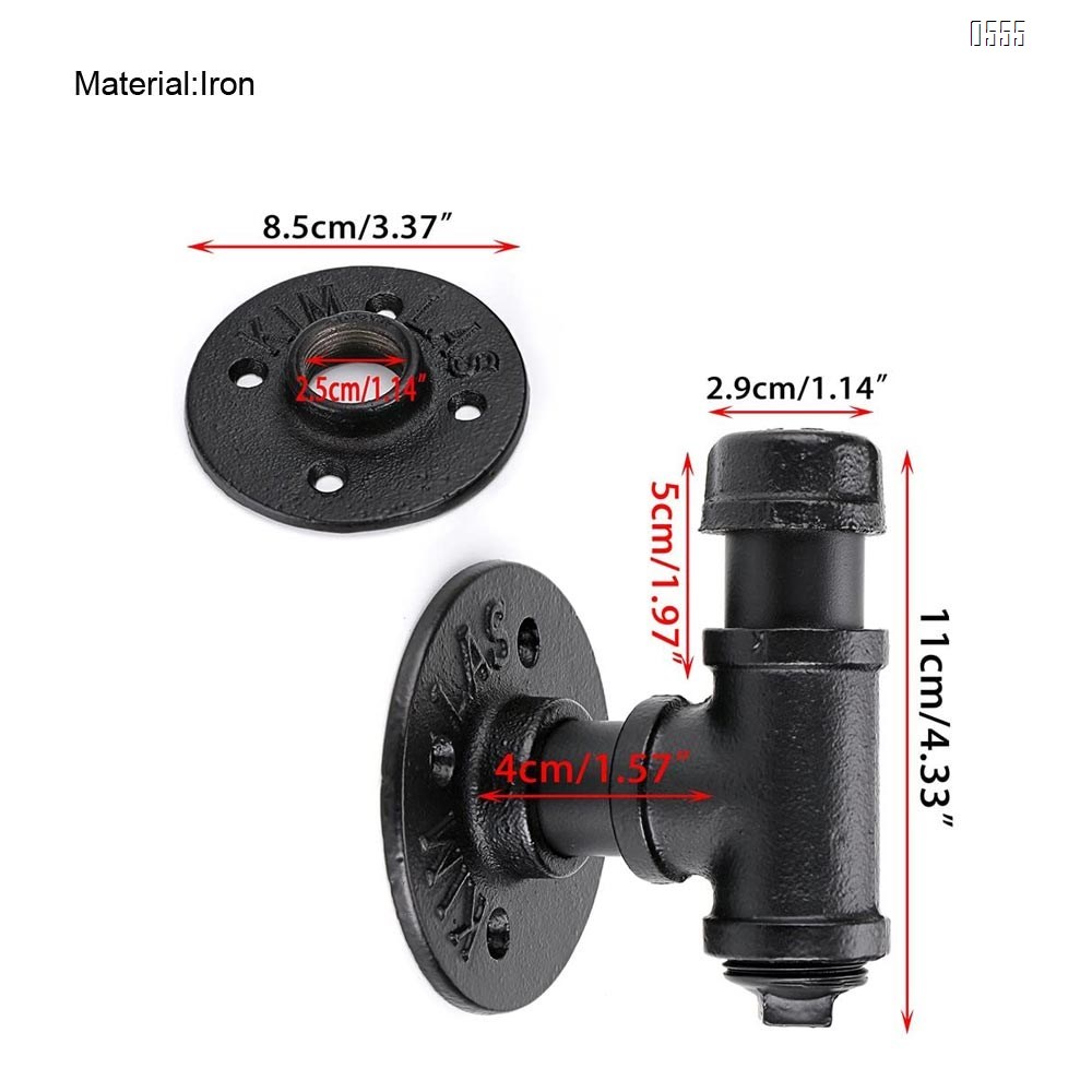 Industrial Coat Hook Rack - Vintage Clothes Towel Holder Hanger Wall Mounted With Hardware For Home, Office, Electroplated Black Finish 1 Pcs