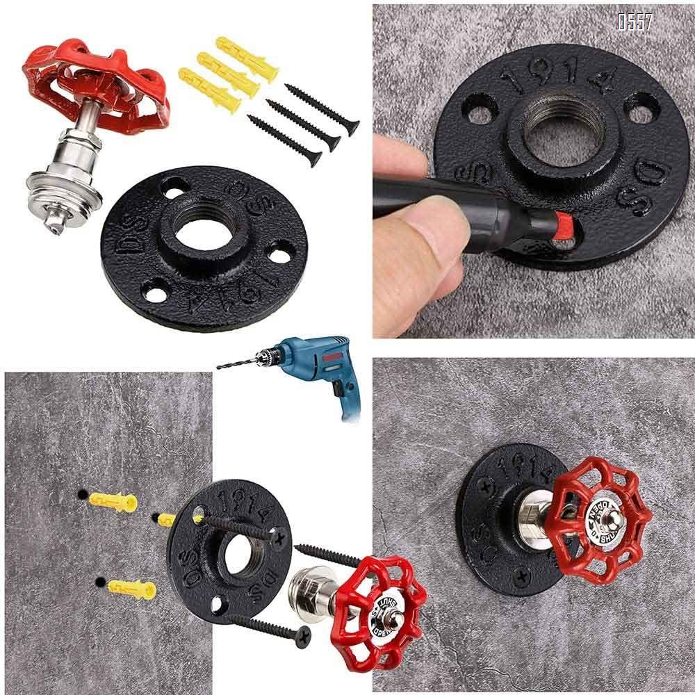 Rustic Farmhouse Towel Robe Hook Sets Industrial Coat Hooks Decor Home Kit Quality Black E-Coated Iron Pipes  Vintage DIY Wall Mounted