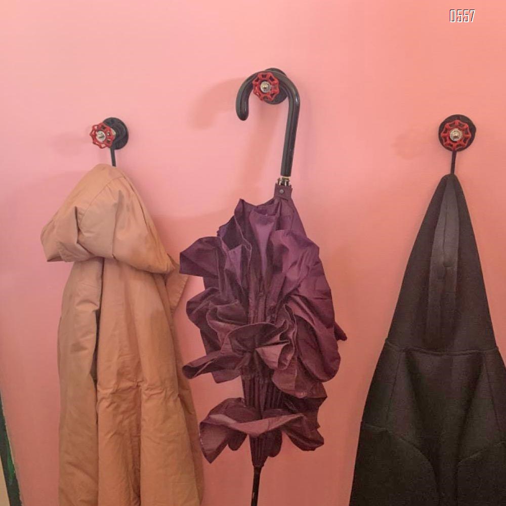 Rustic Farmhouse Towel Robe Hook Sets Industrial Coat Hooks Decor Home Kit Quality Black E-Coated Iron Pipes  Vintage DIY Wall Mounted