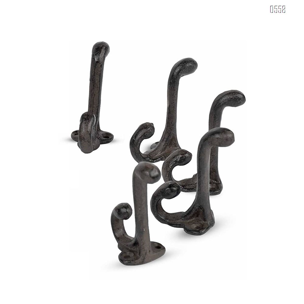 Rustic State Wall Mounted Coat Hanger Hooks Multi Use Entryway Railroad Spike Rack Cast Iron Black