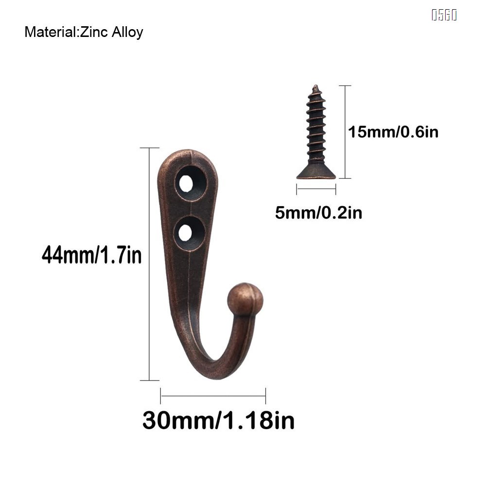 Wall Mounted Coat Hook Robe Hooks Cloth Hanger Coat Hanger Coat Hooks Rustic Hooks  for Bath Kitchen Garage Single Coat Hanger