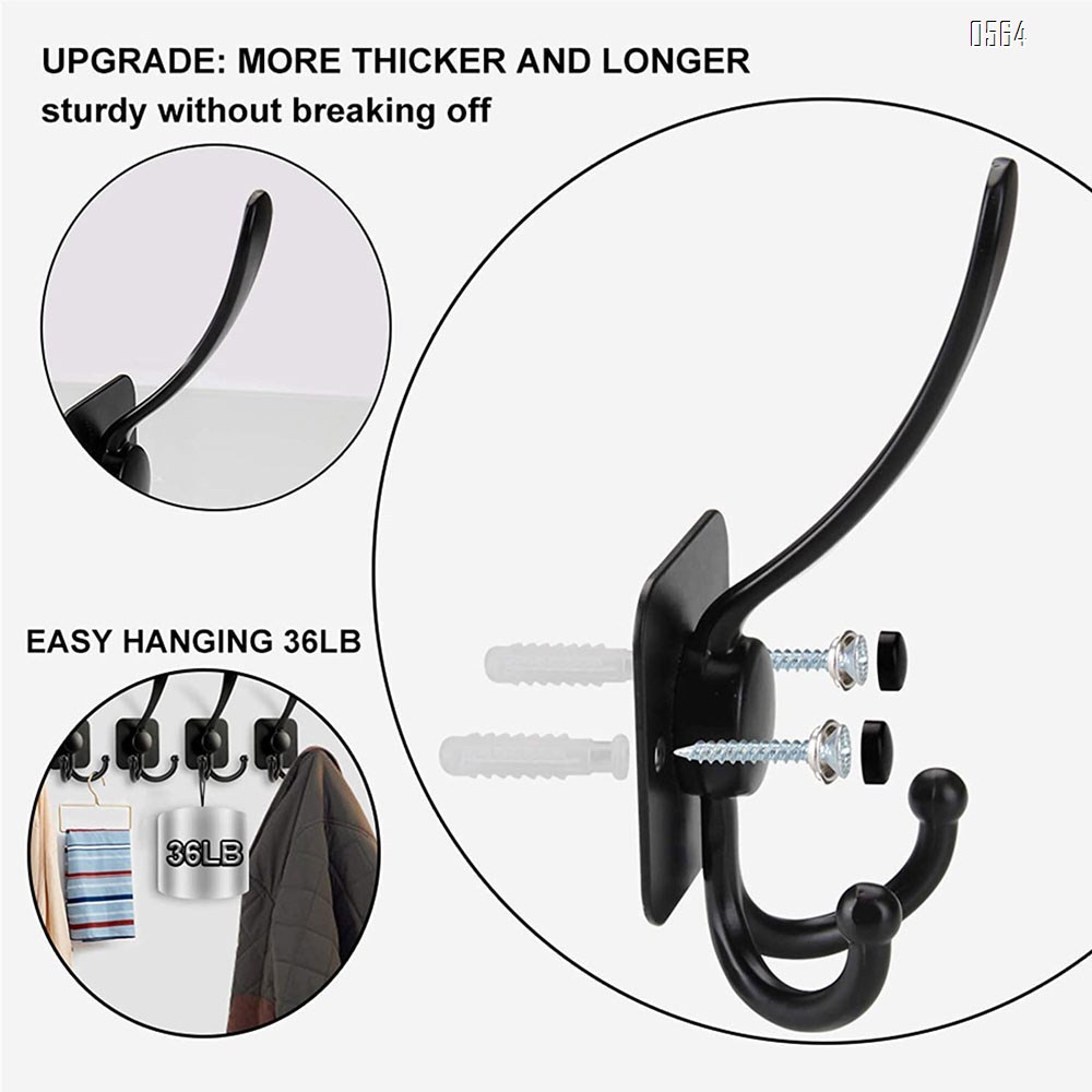 Coat Hooks Hanging Hat Hook for Wall Mounted Dot Coat Hooks Decorative Wall Hooks for Hanging Coat,Hat,Towel,Scarf, Bag,Key,Backpacks etc (Black)