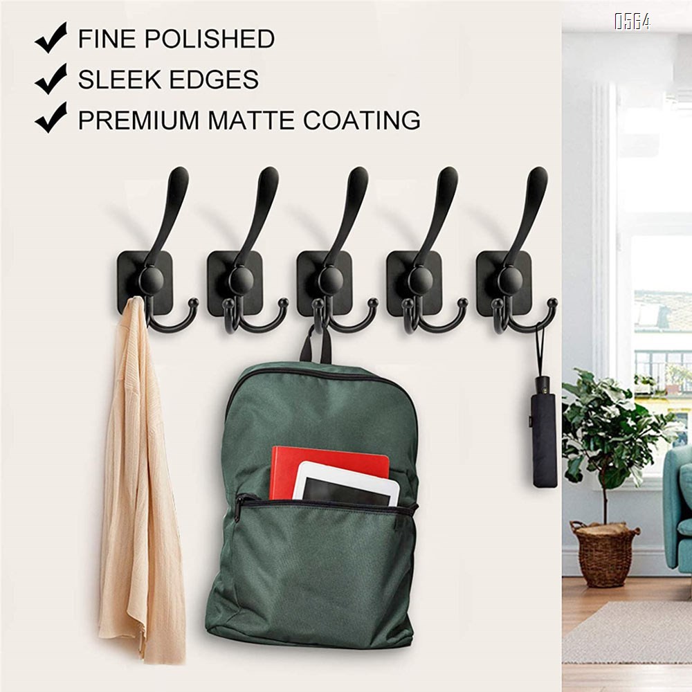 Coat Hooks Hanging Hat Hook for Wall Mounted Dot Coat Hooks Decorative Wall Hooks for Hanging Coat,Hat,Towel,Scarf, Bag,Key,Backpacks etc (Black)