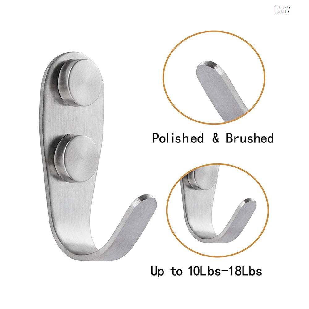 Hooks for Wall Mounted Hanging Heavy Duty Wall Hooks,Stainless Steel Hooks for Coats,Towels Fit for Bathroom Kitchen