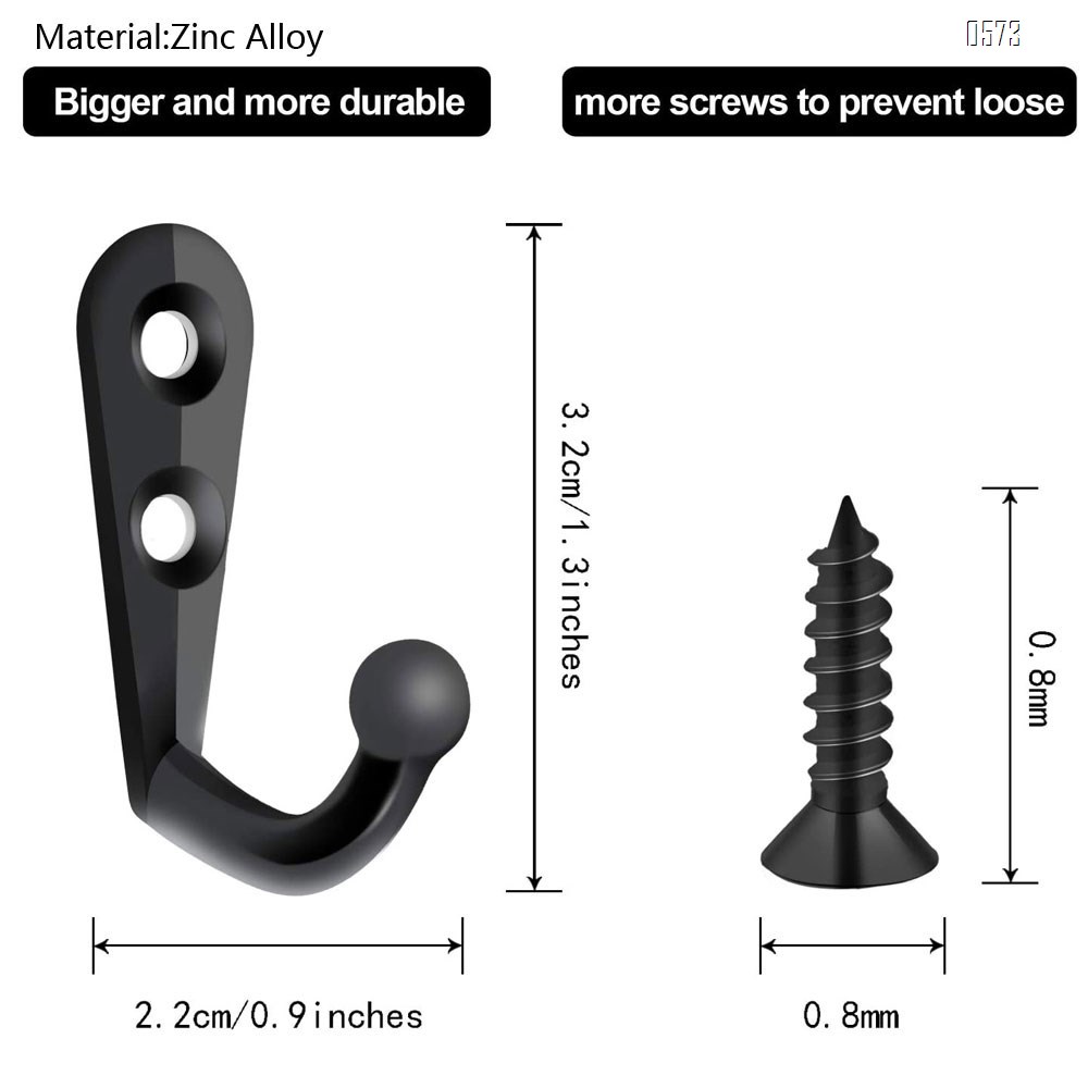 Mini Double Hole Wall Mounted Single Hook Robe Hooks Coat Hooks for Hanging Key Hooks Jewelry