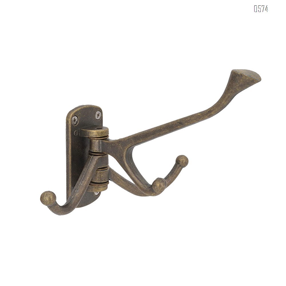 Rustic Coat Hook Zinc Alloy Wall Mounted Multifunctional Foldable Decoration Robe Hook Swivel Hook Antique Bronze