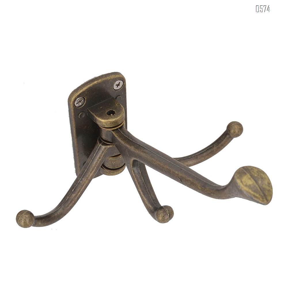 Rustic Coat Hook Zinc Alloy Wall Mounted Multifunctional Foldable Decoration Robe Hook Swivel Hook Antique Bronze