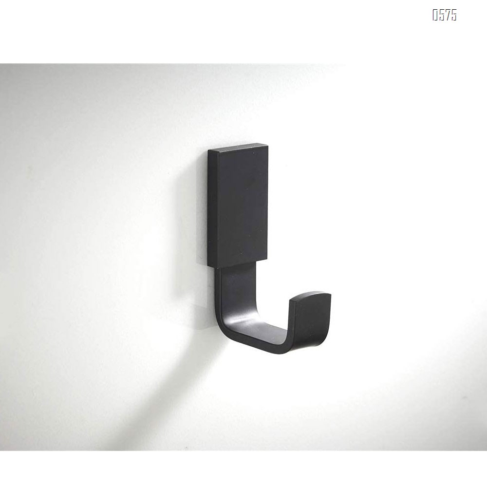 Coat Hook Brass Robe Towel Hooks Contemporary Style Matte Black Finish Wall Mounted