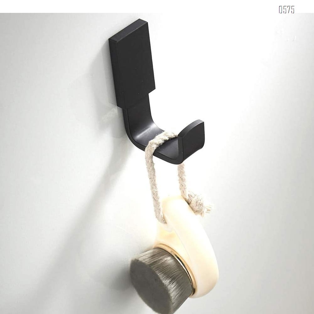 Coat Hook Brass Robe Towel Hooks Contemporary Style Matte Black Finish Wall Mounted