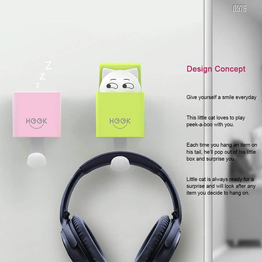 Coat Hooks Wall Mounted, Creative Wall Hooks for Coat, Scarf, Hat, Towel, Bag, Utility Cat Hook for Wall Hanging Decorations