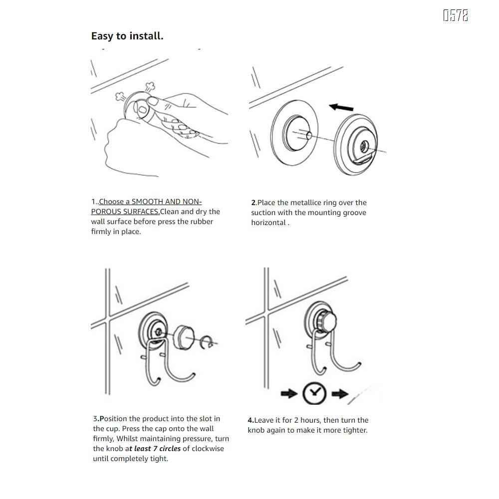 Hook Suction Cups for Flat Smooth Wall Surface Towel Robe Bathroom Kitchen Shower Bath Coat,NeverRust Stainless Steel