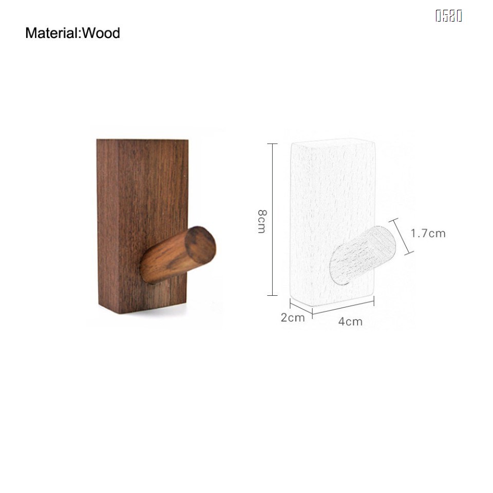 Wooden Coat Hooks Wall Mounted Vintage Single Organizer Hangers, Handmade Craft Hat Rack Hat Hanger