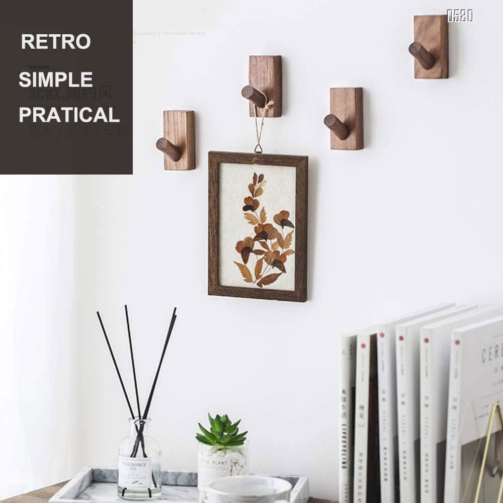 Wooden Coat Hooks Wall Mounted Vintage Single Organizer Hangers, Handmade Craft Hat Rack Hat Hanger