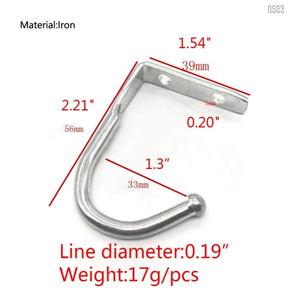 Ceiling Hooks Wall Single Hanger Hooks Coat Hat Towel Hook (Silver)