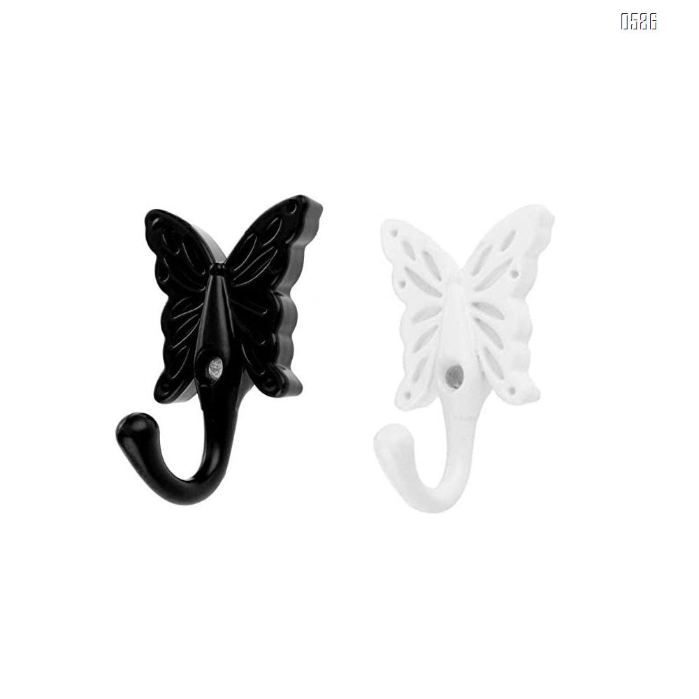 Vintage Wall Mounted Hanger Hooks Black Antique Door Hangers for Hanging Clothes Hook Up Towel Coat Hat Scarf Jacket Butterfly Patterned