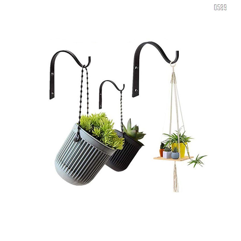 Metal Wall Hook Plant Hanger Bracket Decorative Iron Wall Hooks Decorative Coat Hook Metal Lantern Bracket for Hanging Baskets Lantern Artworks Home Decor Come with Screws
