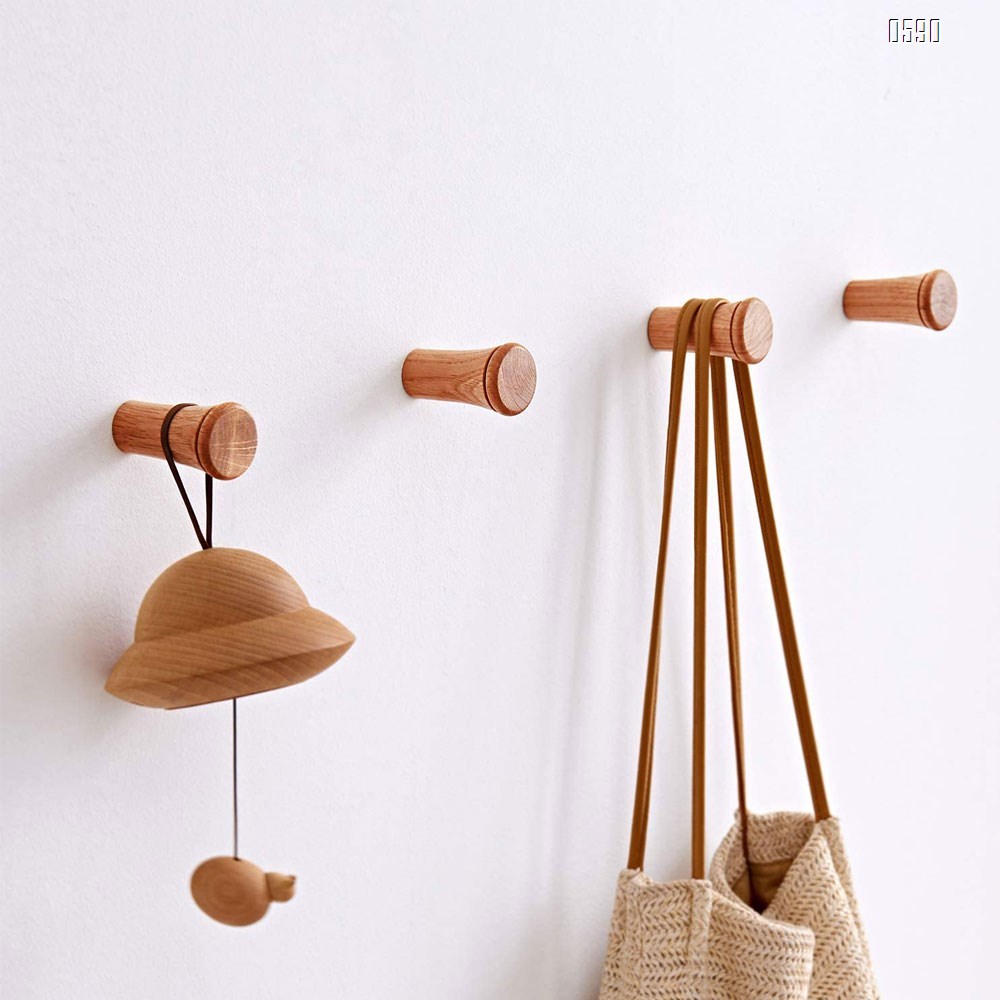 Wood Wall Hooks Coat Hooks Wall Mounted  Rustic Wooden Hooks Heavy Duty Robe Hook Hat Rack | Hooks for Hanging Bathroom Towels Clothes Hanger