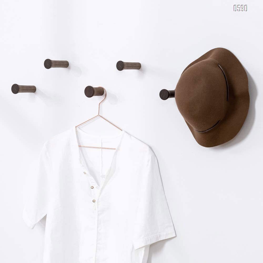 Wood Wall Hooks Coat Hooks Wall Mounted  Rustic Wooden Hooks Heavy Duty Robe Hook Hat Rack | Hooks for Hanging Bathroom Towels Clothes Hanger