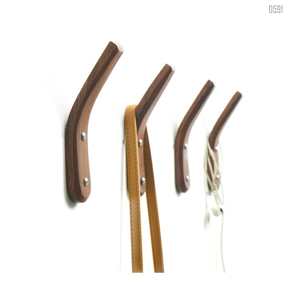 Wooden Coat Hook Wall Mounted Vintage Single Hook Hat Rack Towel Hanger Wall Organizer Simple Handcraft Decorative Wood Wall Hooks Heavy Duty