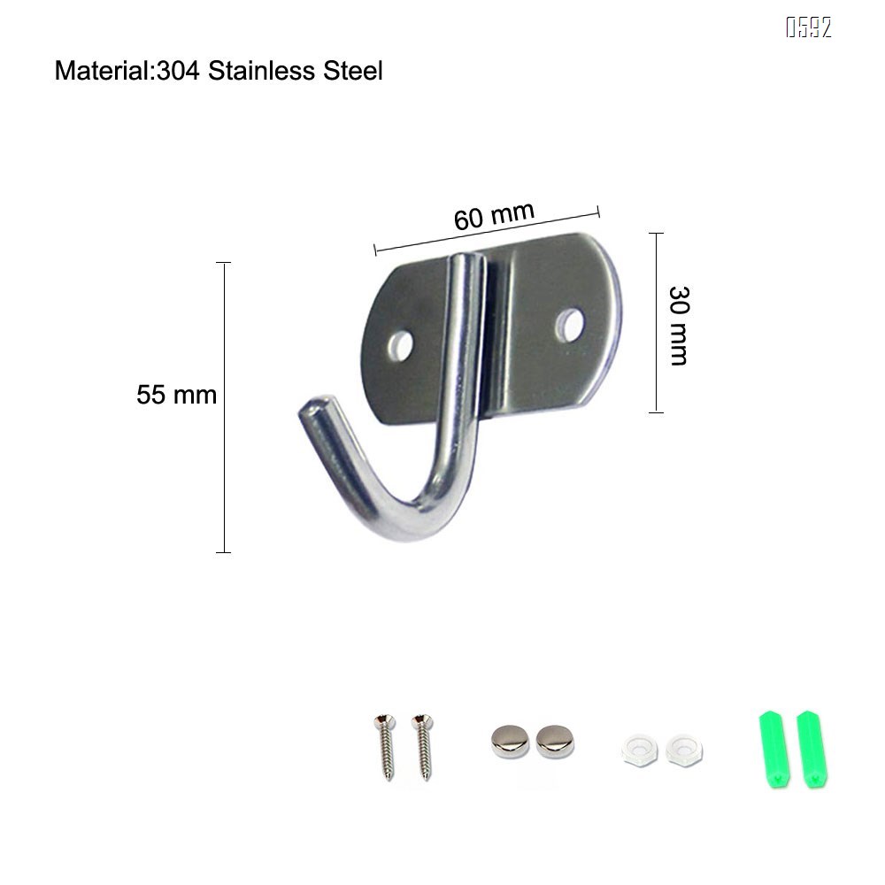 Hooks Wall Stainless Steel Heavy Duty Round Robe Coat Hat Wall Mounted Coat Hooks Kitchen Apron Pot Pan Bathroom Towel Rail Stainless Steel Hook Rack for Clothes Hanger Hooks