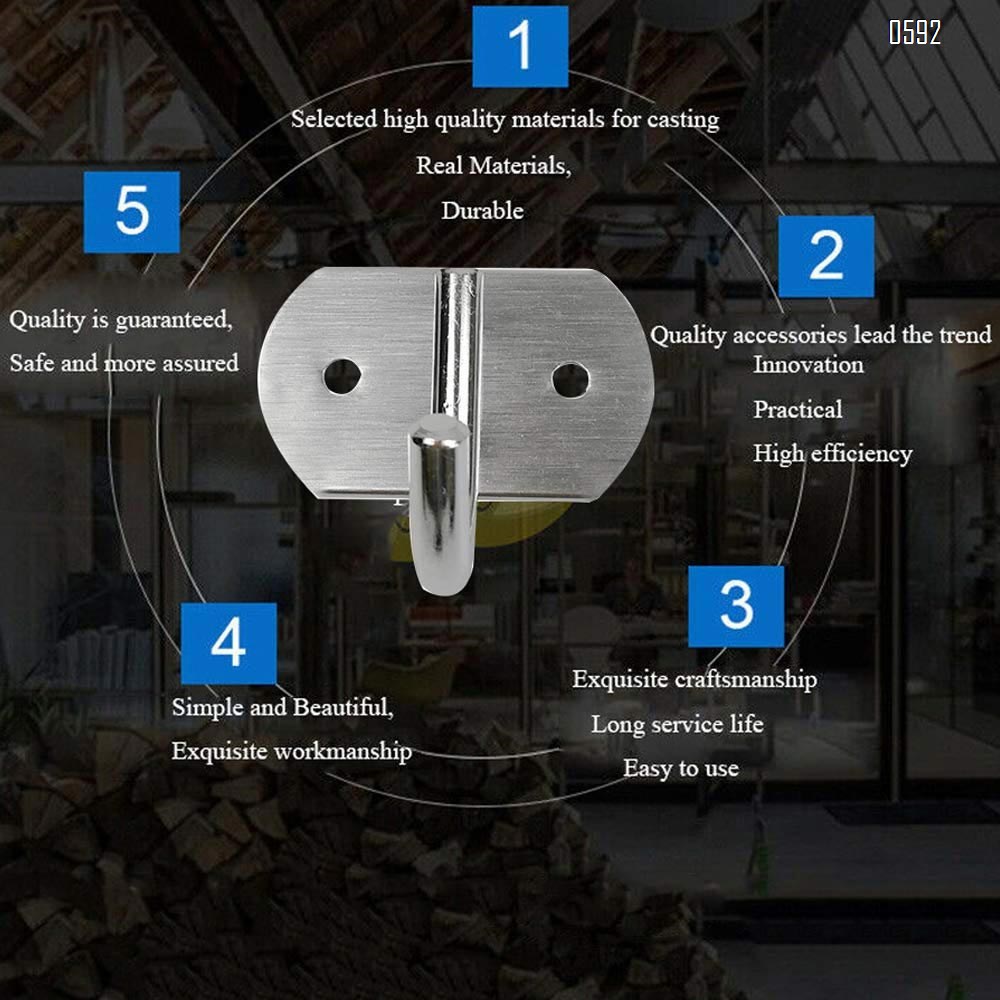 Hooks Wall Stainless Steel Heavy Duty Round Robe Coat Hat Wall Mounted Coat Hooks Kitchen Apron Pot Pan Bathroom Towel Rail Stainless Steel Hook Rack for Clothes Hanger Hooks