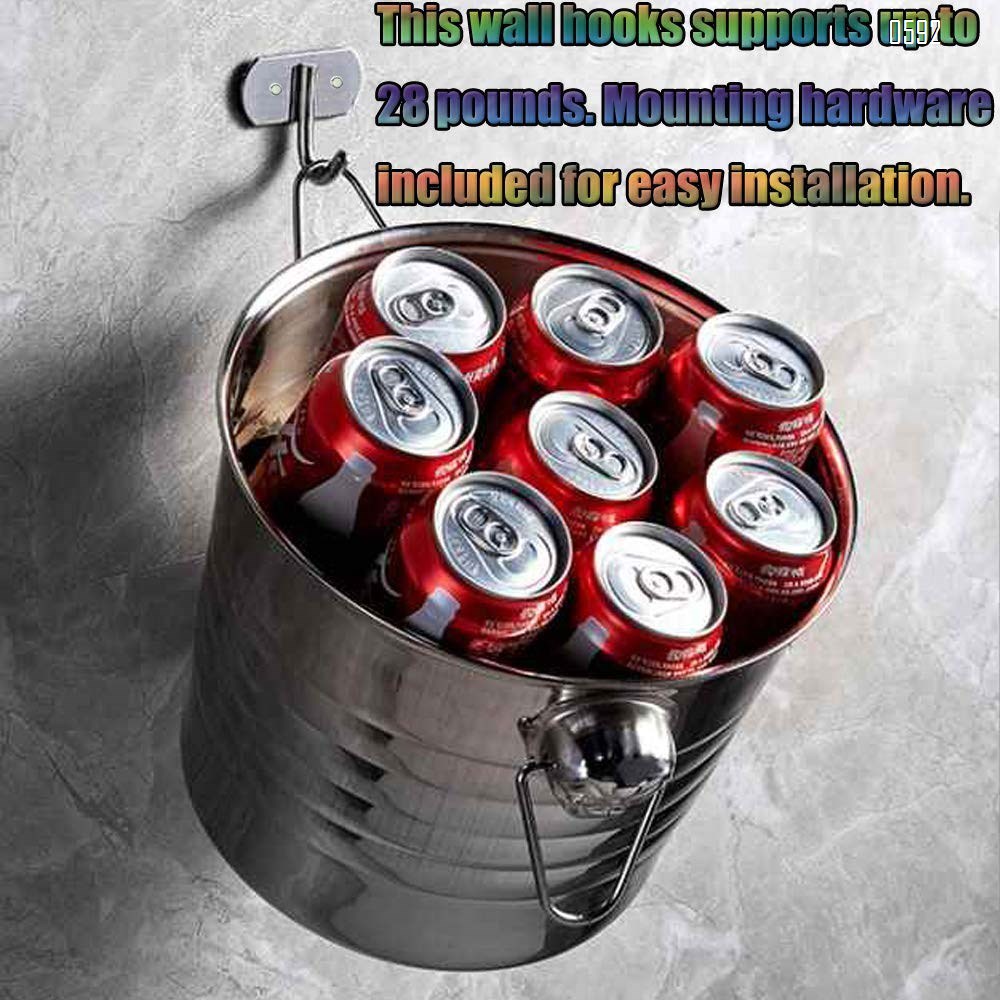 Hooks Wall Stainless Steel Heavy Duty Round Robe Coat Hat Wall Mounted Coat Hooks Kitchen Apron Pot Pan Bathroom Towel Rail Stainless Steel Hook Rack for Clothes Hanger Hooks