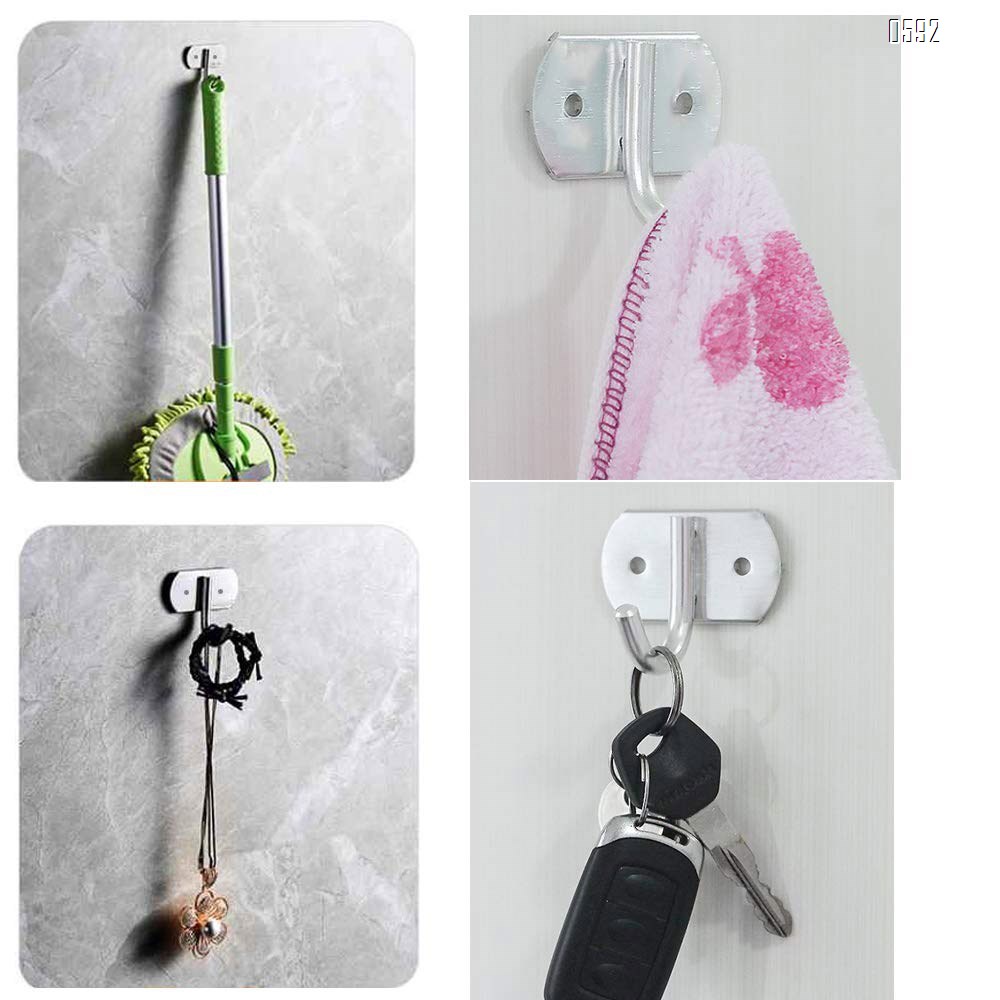 Hooks Wall Stainless Steel Heavy Duty Round Robe Coat Hat Wall Mounted Coat Hooks Kitchen Apron Pot Pan Bathroom Towel Rail Stainless Steel Hook Rack for Clothes Hanger Hooks