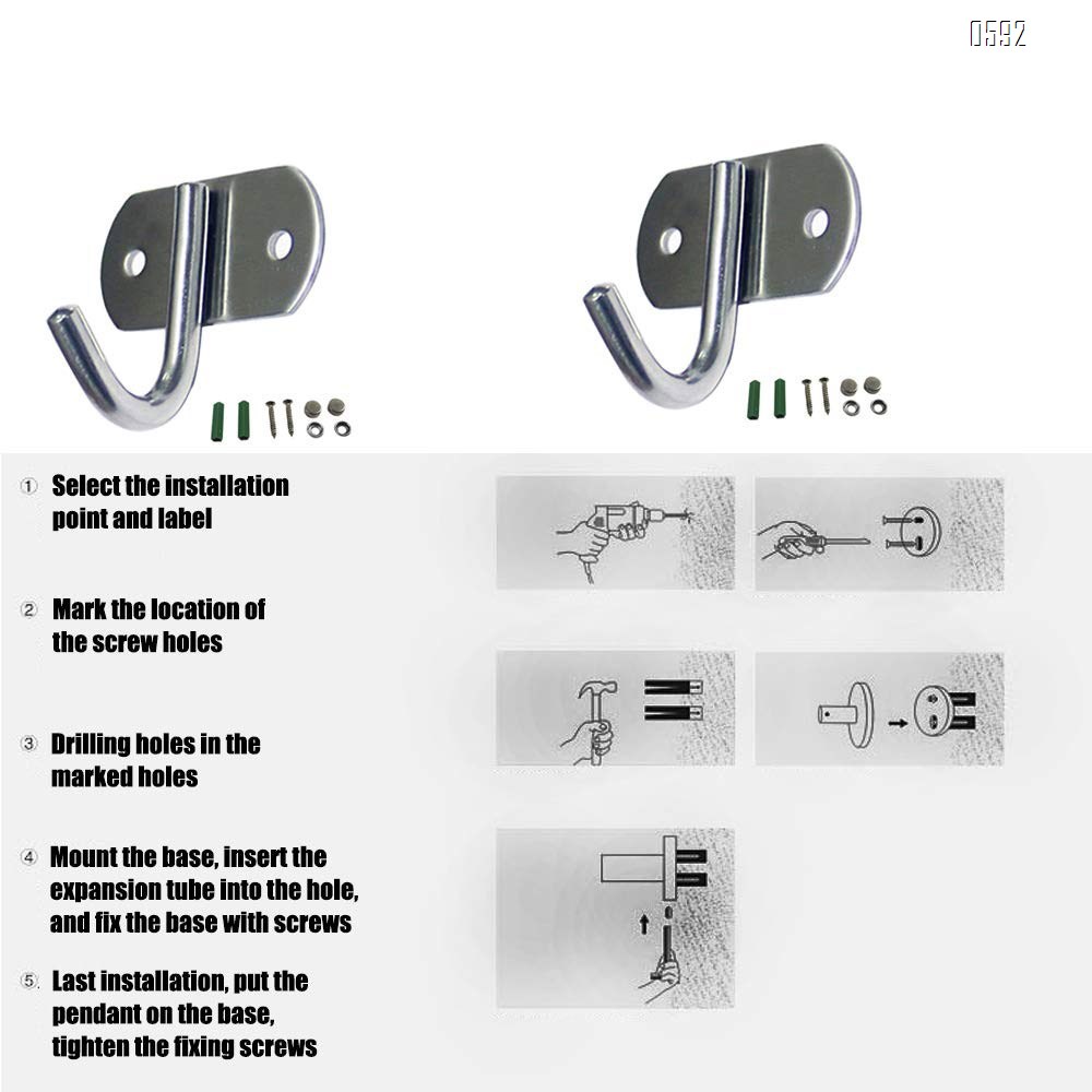 Hooks Wall Stainless Steel Heavy Duty Round Robe Coat Hat Wall Mounted Coat Hooks Kitchen Apron Pot Pan Bathroom Towel Rail Stainless Steel Hook Rack for Clothes Hanger Hooks