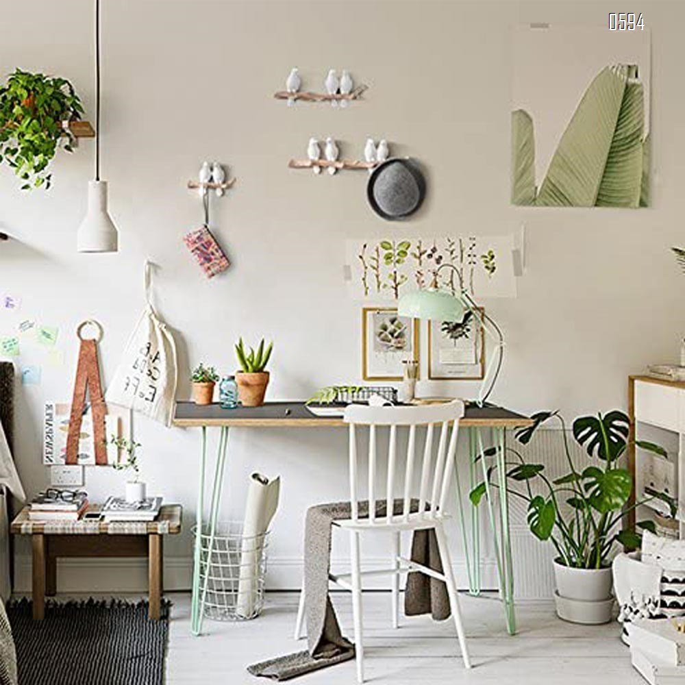 Decorative Birds On Tree Branch Wall Mounted Coat Hanger for Coats/Hats/Keys/Towels(Two Birds)