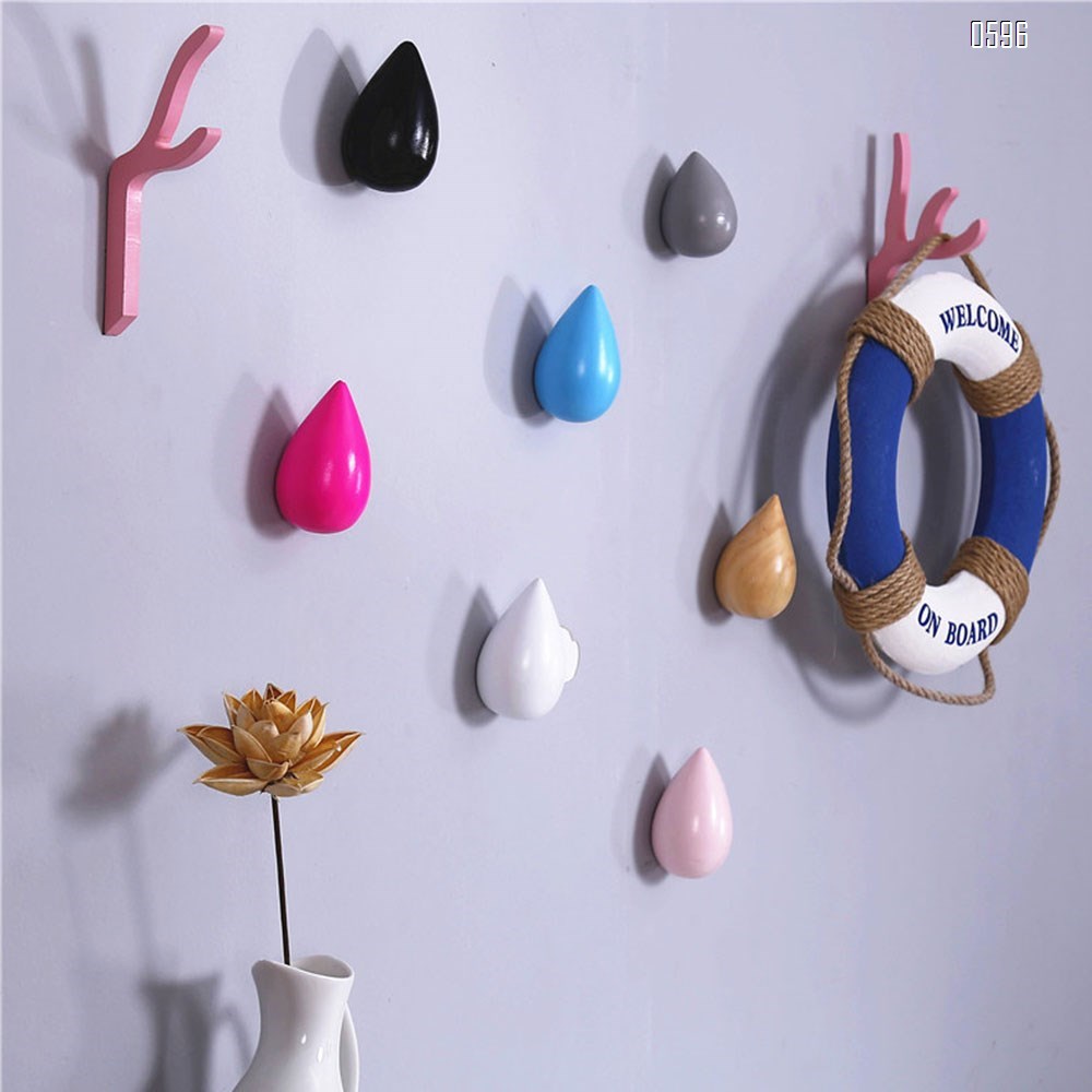 Wood Support Hot Simple Modern Decor Creative Coat Hanger Hooks Dressing Room Wall Decoration