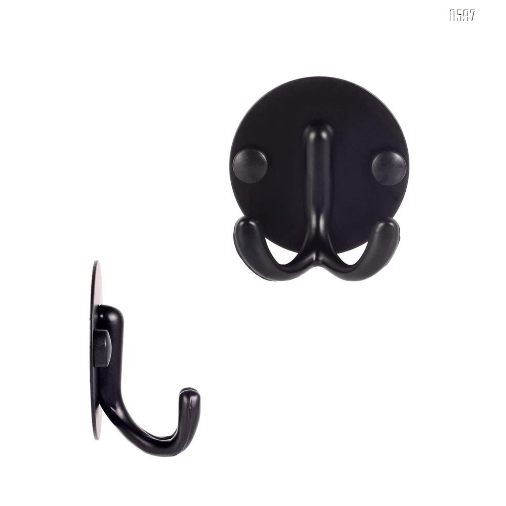 Heavy Duty Utility Hooks, Wall Mounted Black Hooks for Hanging Coat, Towel, Hat, Key, Bag, Scarf