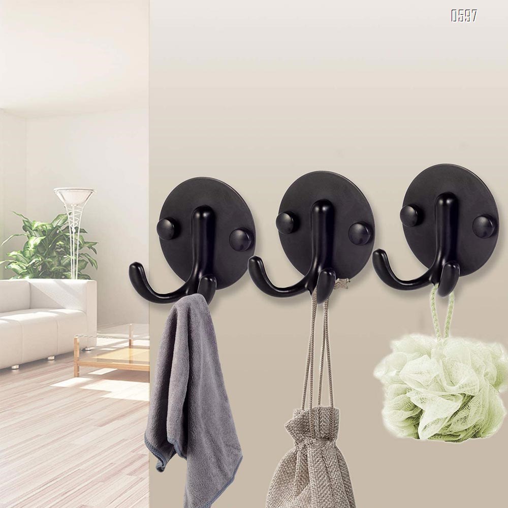 Heavy Duty Utility Hooks, Wall Mounted Black Hooks for Hanging Coat, Towel, Hat, Key, Bag, Scarf
