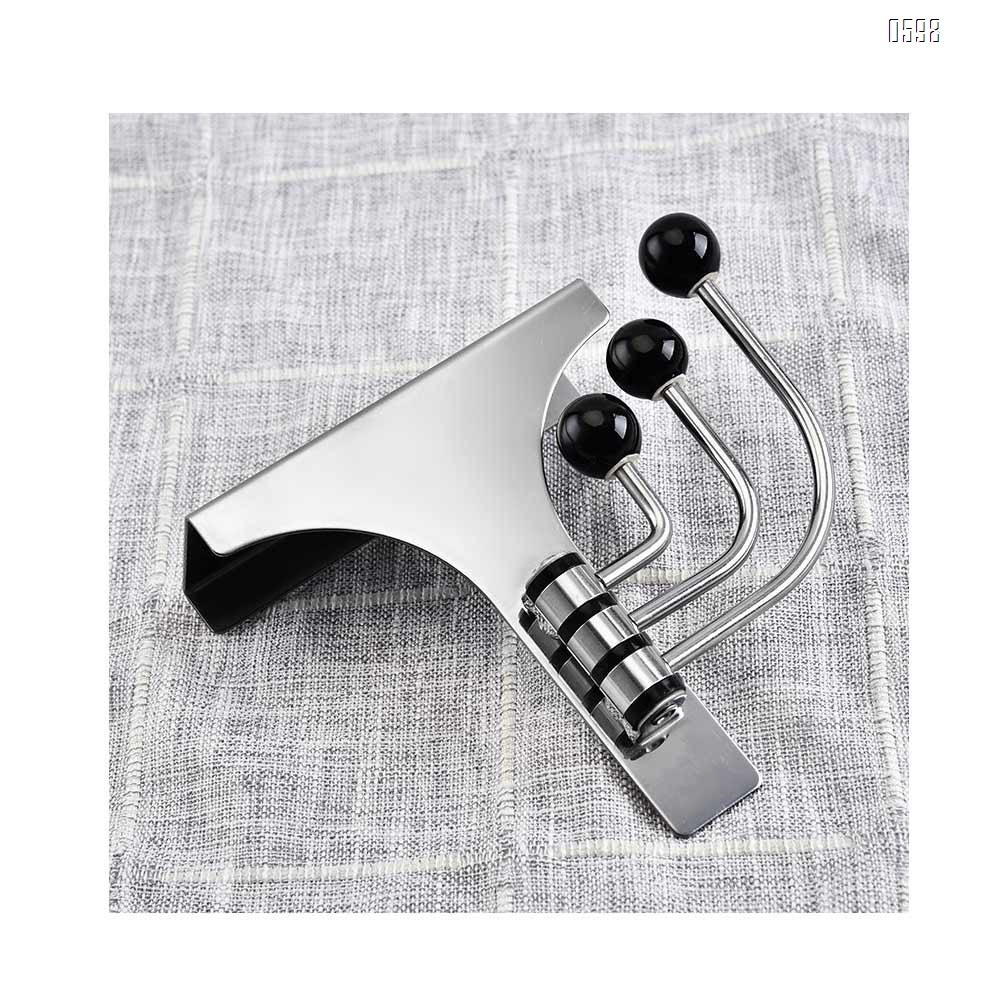 Stainless Steel Hardware Pearly Grey Over The Door 3 Prong Closet Coat Sweater Hat Tie Clothes Towel Swivel Hook Hanger