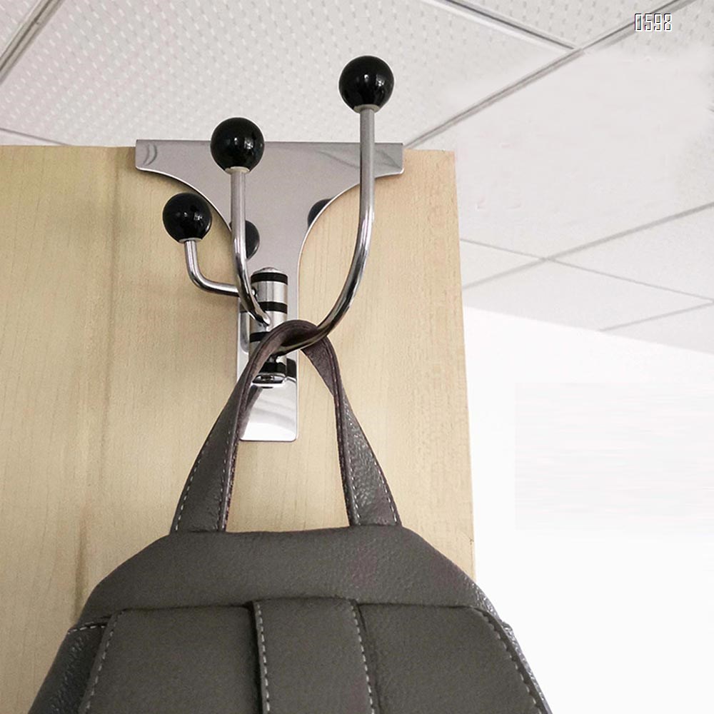 Stainless Steel Hardware Pearly Grey Over The Door 3 Prong Closet Coat Sweater Hat Tie Clothes Towel Swivel Hook Hanger