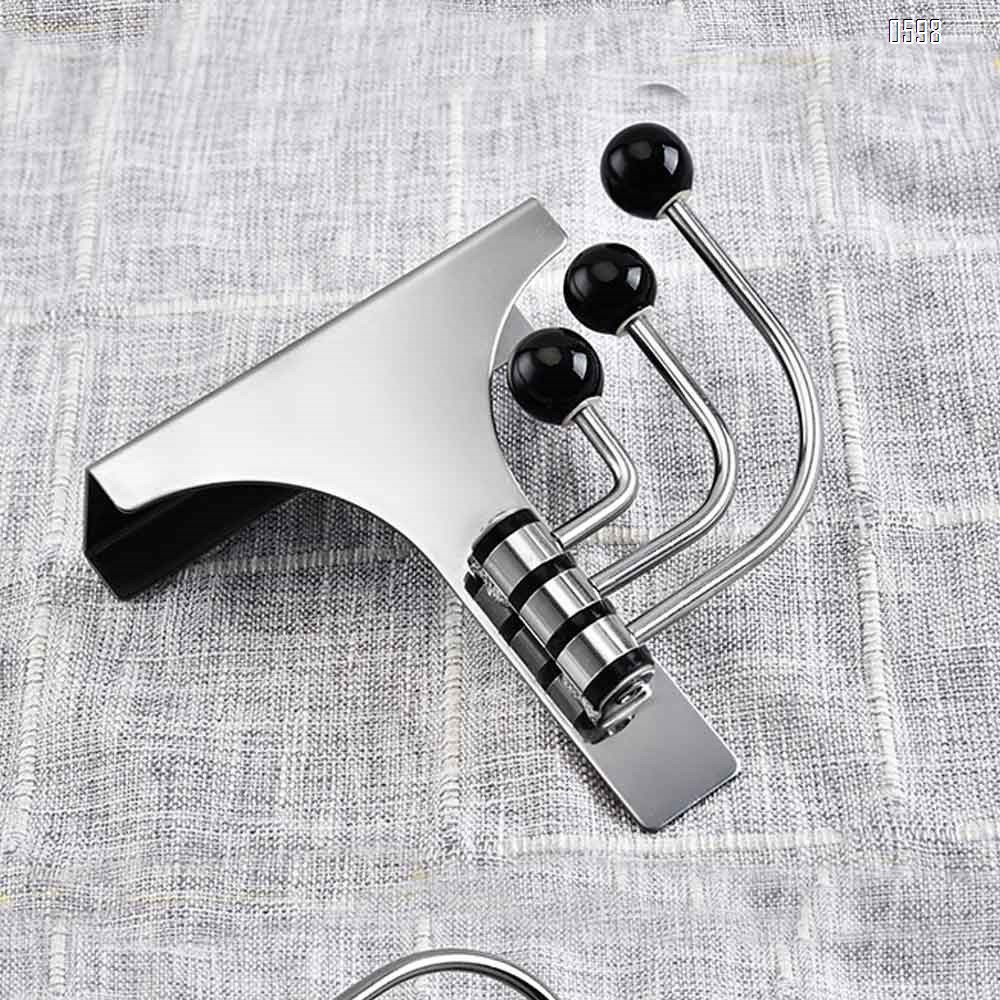 Stainless Steel Hardware Pearly Grey Over The Door 3 Prong Closet Coat Sweater Hat Tie Clothes Towel Swivel Hook Hanger