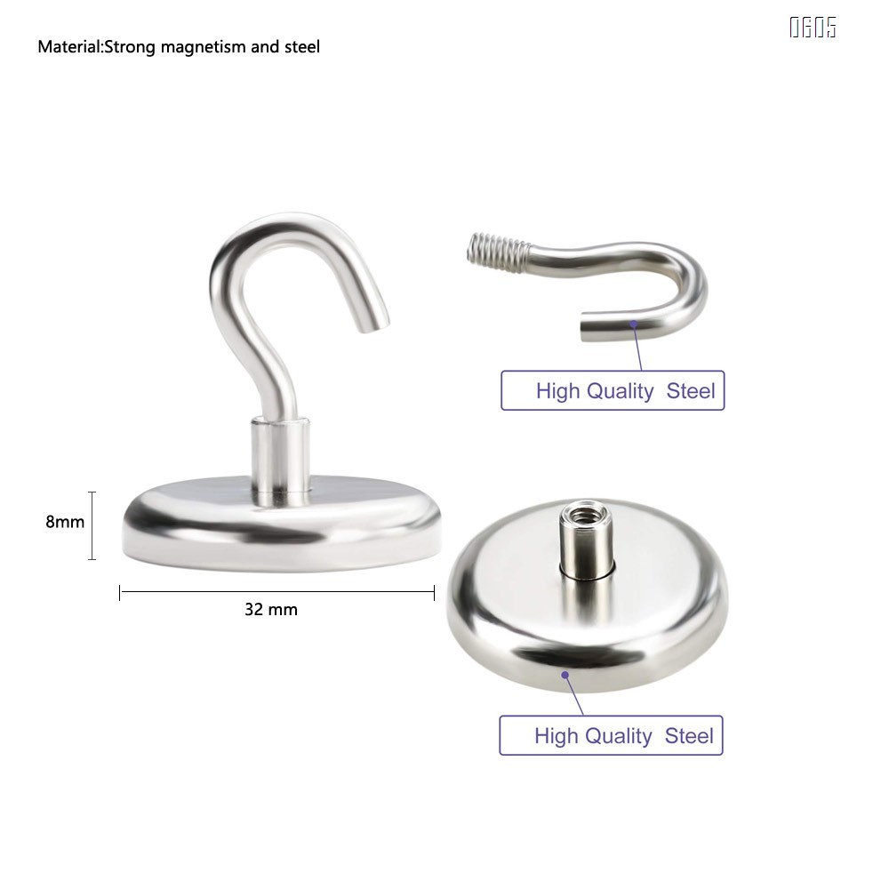 Magnetic Hooks,70 LB（35KG）Heavy Duty Neodymium Magnet Hook