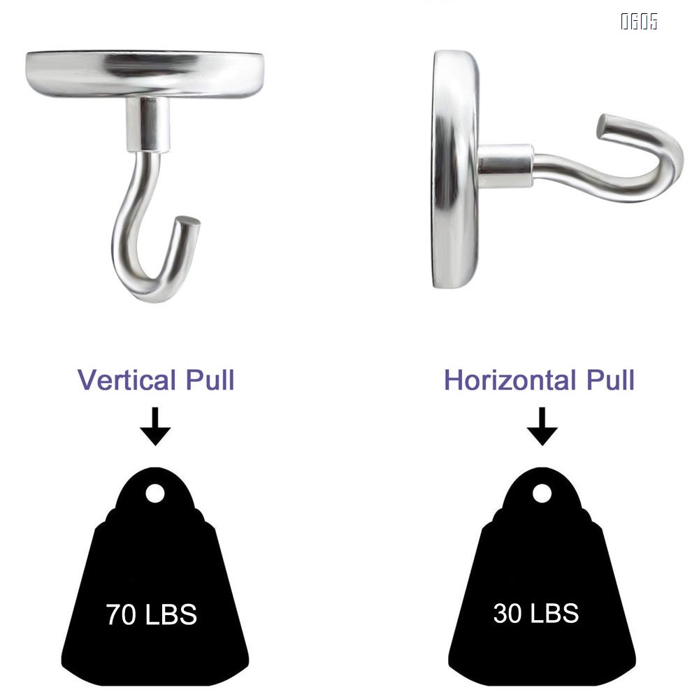 Magnetic Hooks,70 LB（35KG）Heavy Duty Neodymium Magnet Hook