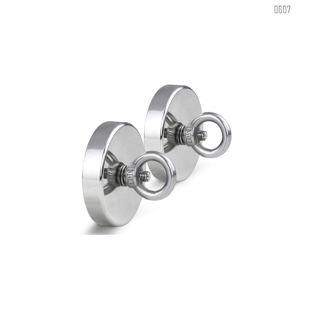 Magnetic Hooks, 57 lbs(26 KG) Pulling Force Rare Earth Magnetic Hooks with Countersunk Hole Eyebolt for Home, Kitchen, Workplace, Office and Garage