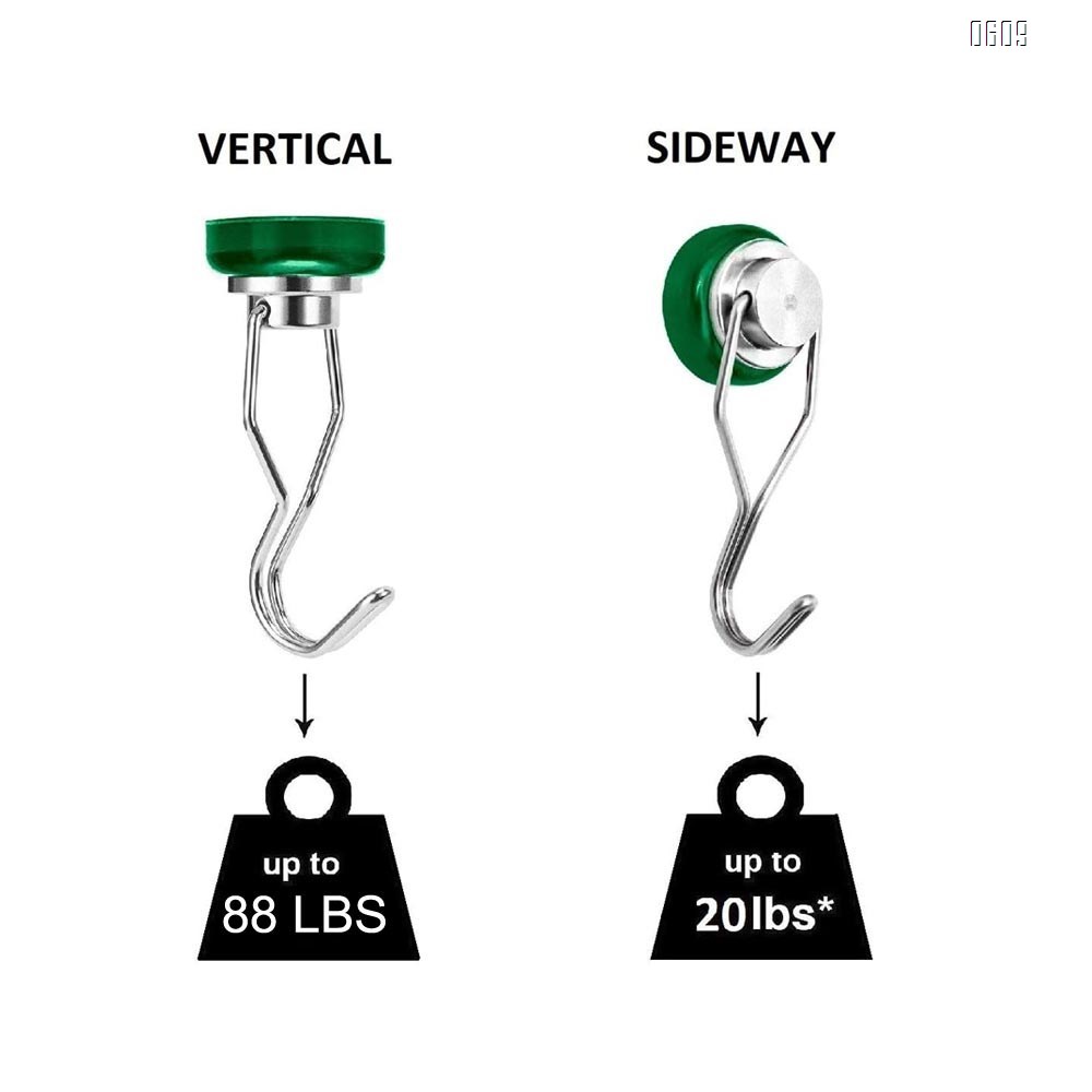 88lb Colorful Swivel Magnetic Hook - Heavy Duty Neodymium Magnets for Refrigerator Door Key BBQ Grill Locker Coat Powerful Magnetic Wreath Hanger Strong Magnetic Hooks for Cruise Cabins