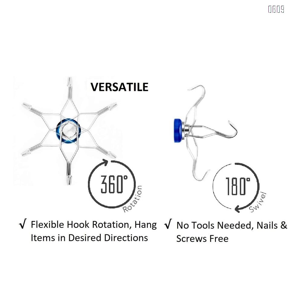 88lb Colorful Swivel Magnetic Hook - Heavy Duty Neodymium Magnets for Refrigerator Door Key BBQ Grill Locker Coat Powerful Magnetic Wreath Hanger Strong Magnetic Hooks for Cruise Cabins